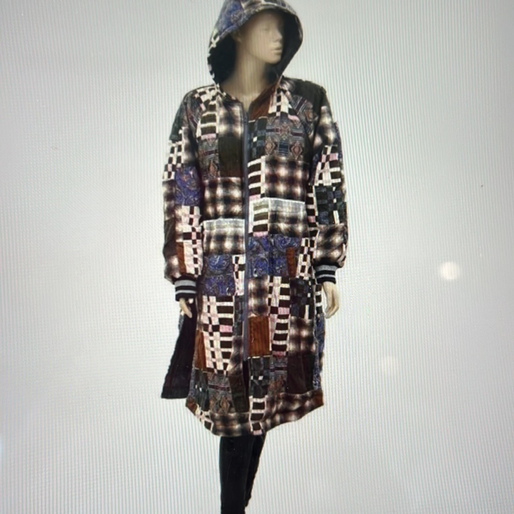 Free People Multicolor Patchwork Coat NWT - Picture 13 of 16